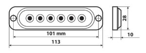 Luce di segnalazione multifunzione a 6 Led, 12/24V - Arancio - immagine 4