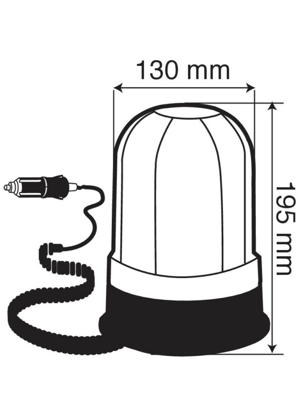 RH-2, luce di segnalazione alogena con base magnetica e ventosa, 12/24V - immagine 2