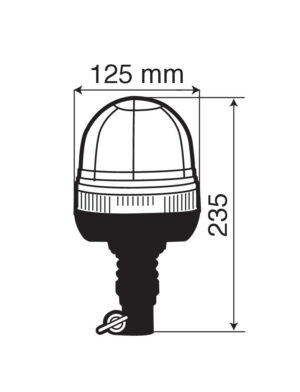 RH-3, luce di segnalazione alogena con base flessibile e attacco DIN, 12/24V - immagine 3