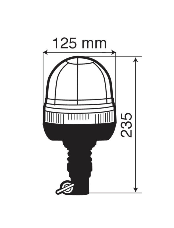 RH-3, luce di segnalazione alogena con base flessibile e attacco DIN, 12/24V - immagine 3