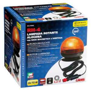 RH-4, luce di segnalazione alogena con base magnetica e ventosa, 12/24V - immagine 3