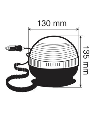 RH-4, luce di segnalazione alogena con base magnetica e ventosa, 12/24V - immagine 2