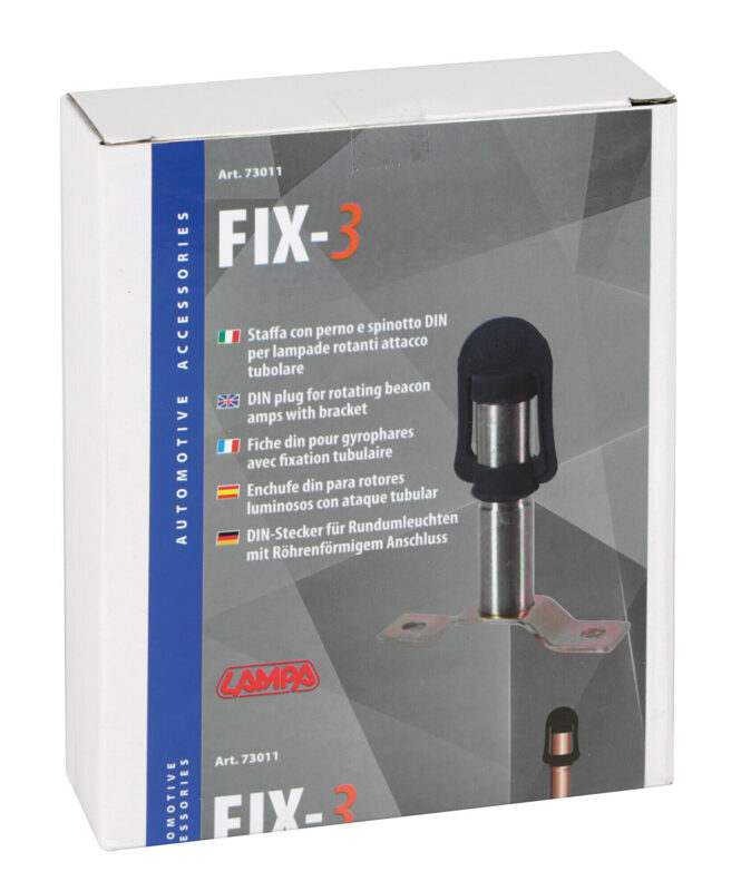 Fix-3, Staffa con perno e spinotto DIN per luce di segnalazione, attacco tubolare - immagine 3