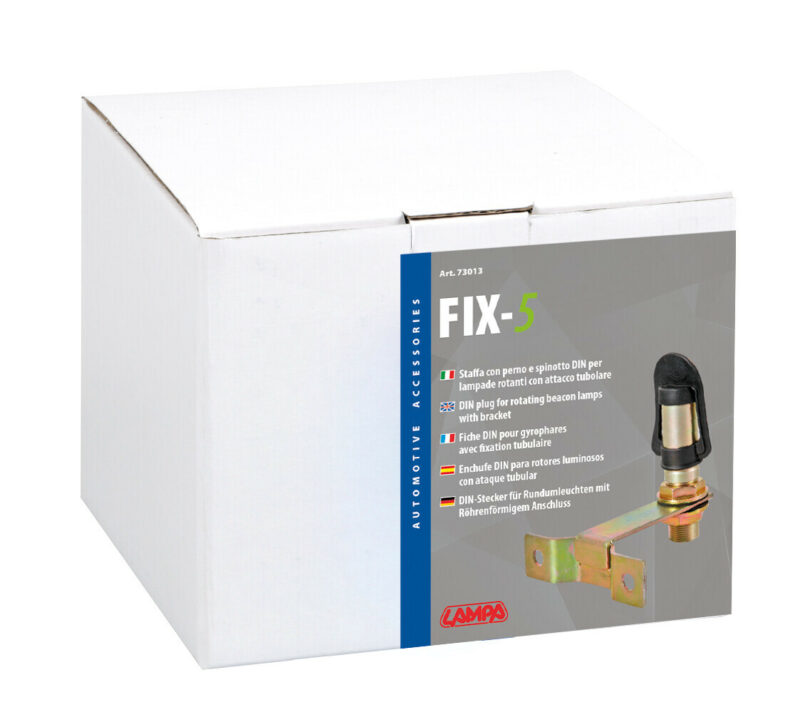 Fix-5, Staffa con perno e spinotto DIN per luce di segnalazione, attacco tubolare - immagine 3