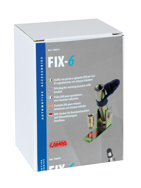 Fix-6, Staffa con perno e spinotto DIN per luce di segnalazione, attacco tubolare - immagine 3