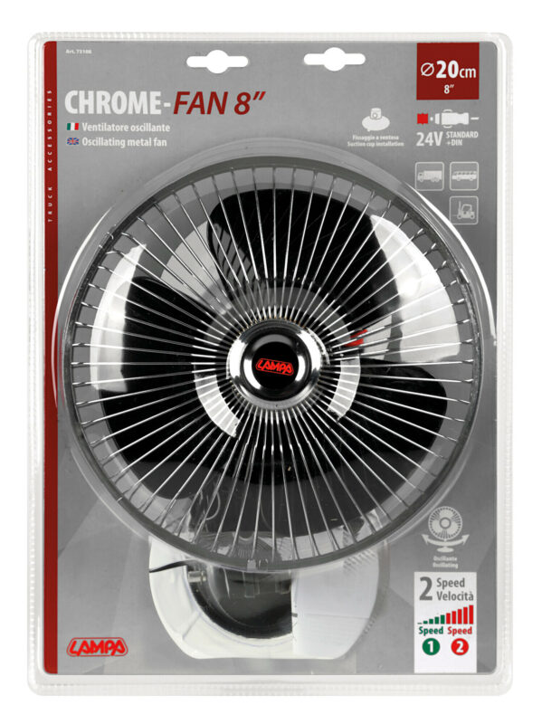 Chrome-fan, ventilatore con ventosa Ø 8" - 24V - immagine 3
