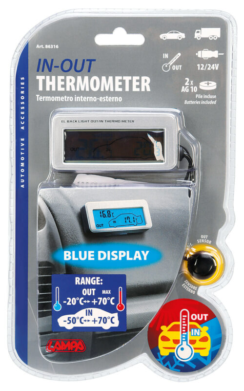 Termometro interno/esterno - 12/24V - immagine 2