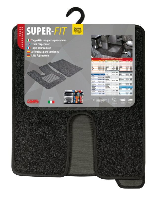 Set tappeti su misura in moquette - compatibile per Iveco Stralis (08/02>12/12) cab. larga/large - Iveco Stralis (07/12>12/19) cab. larga/large - Iveco Stralis Hi-Way (07/12>08/16) cab. larga/large - Iveco Stralis XP (09/16>12/19) cab. larga/large - Iveco Trakker (09/04>) - immagine 5
