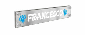 Laser Mono, tabella personalizzabile a Led, 12/24V - 75x13,5 cm