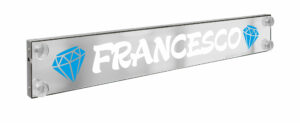 Laser Mono, tabella personalizzabile a Led, 12/24V - 100x13,5 cm