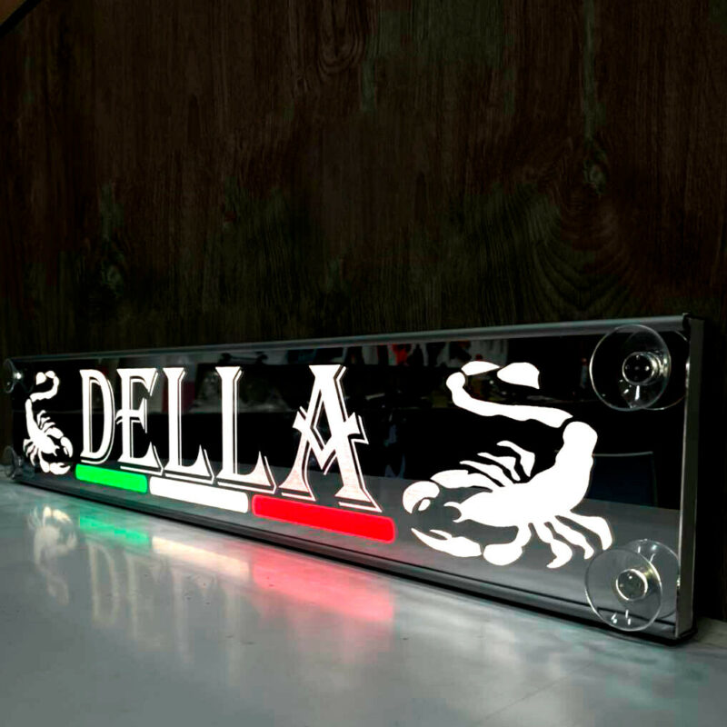 Laser Mono Flag, tabella personalizzabile a Led, 12/24V - 50x13,5 cm - immagine 4