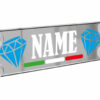 Laser Mono Flag, tabella personalizzabile a Led, 12/24V - 50x13,5 cm