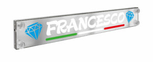 Laser Mono Flag, tabella personalizzabile a Led, 12/24V - 100x13,5 cm