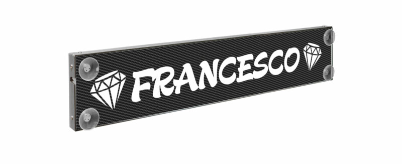 Carbon Look, tabella personalizzabile a Led, 12/24V - 75x13,5 cm