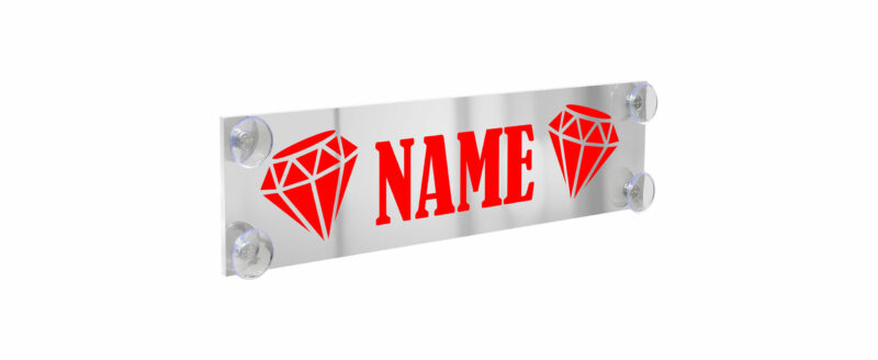 Plexi-Fluo, tabella personalizzabile - 50x13,5 cm