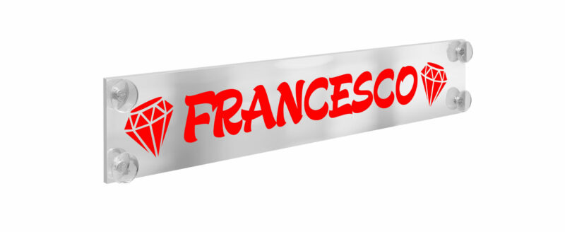 Plexi-Fluo, tabella personalizzabile - 75x13,5 cm