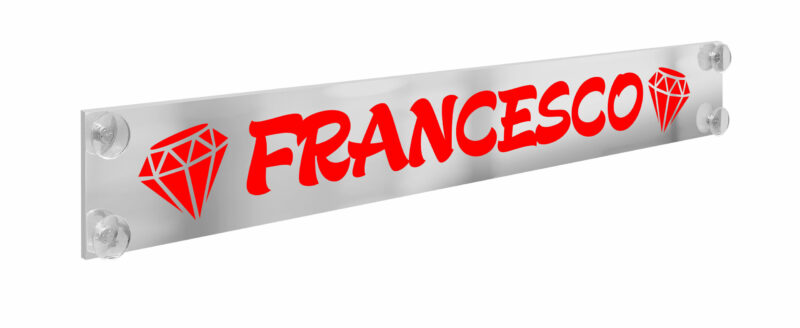 Plexi-Fluo, tabella personalizzabile - 100x13,5 cm