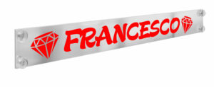 Plexi-Fluo, tabella personalizzabile - 125x13,5 cm