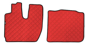 Coppia tappeti in Skeentex - Rosso - compatibile per Iveco S-Way (10/19>)