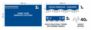 Premiere smart cabin, set tende microfibra per camion - Blu - immagine 3