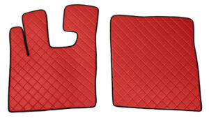 Coppia tappeti in Skeentex - Rosso - compatibile per Daf XF 105 (02/04>12/14) automatico, manuale, con Webasto, senza Webasto
