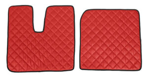 Coppia tappeti in Skeentex - Rosso - compatibile per Man TGX (09/07>12/16) automatico, manuale, 1 cassetto, 2 cassetti