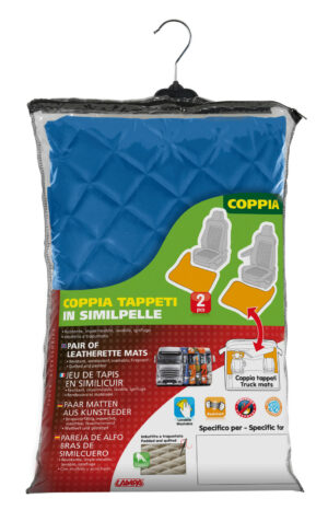 Coppia tappeti in Skeentex - Blu - compatibile per Mercedes Actros MP4 (09/11>09/19) cabina larga, sedile pass. pieghevole - Mercedes Actros MP5 (10/19>) cabina larga, sedile pass. pieghevole - immagine 2