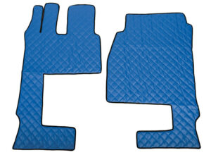 Coppia tappeti in Skeentex - Blu - compatibile per Mercedes Actros MP4 (09/11>09/19) cabina larga, sedile pass. pieghevole - Mercedes Actros MP5 (10/19>) cabina larga, sedile pass. pieghevole