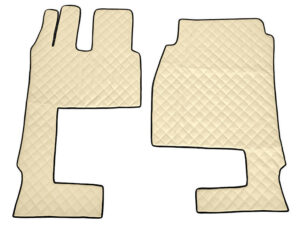 Coppia tappeti in Skeentex - Panna - compatibile per Mercedes Actros MP4 (09/11>09/19) cabina larga, sedile pass. pieghevole - Mercedes Actros MP5 (10/19>) cabina larga, sedile pass. pieghevole