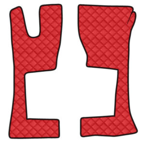 Coppia tappeti in Skeentex - Rosso - compatibile per Mercedes Actros MP4 (09/11>09/19) cabina stretta, tunnel - Mercedes Actros MP5 (10/19>) cabina stretta, tunnel