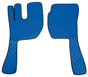 Coppia tappeti in Skeentex - Blu - compatibile per Volvo FH Serie 3 (09/08>08/12) automatico, manuale, leva grande, leva piccola, senza p.oggetti centrale - Volvo FH Serie 3 (08/02>08/08) automatico, manuale, leva grande, leva piccola, senza p.oggetti centrale