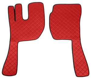 Coppia tappeti in Skeentex - Rosso - compatibile per Volvo FH Serie 3 (09/08>08/12) automatico, manuale, leva grande, leva piccola, senza p.oggetti centrale - Volvo FH Serie 3 (08/02>08/08) automatico, manuale, leva grande, leva piccola, senza p.oggetti centrale