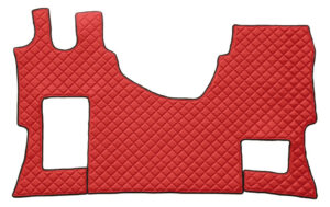 Tappeto unico in Skeentex - Rosso - compatibile per Mercedes Actros MP4 (09/11>09/19) cabina larga, sedile pass. pieghevole - Mercedes Actros MP5 (10/19>) cabina larga, sedile pass. pieghevole