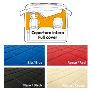 Tappeto unico in Skeentex - Blu - compatibile per Mercedes Actros MP2 (04/03>12/08) no tunnel, sedile fisso - Mercedes Actros MP3 (06/08>12/13) no tunnel, sedile fisso - immagine 2