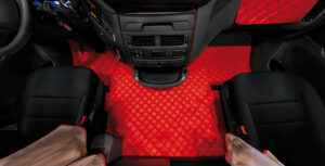 Tappeto unico in Skeentex - Rosso - compatibile per Mercedes Actros MP2 (04/03>12/08) no tunnel, sedile fisso - Mercedes Actros MP3 (06/08>12/13) no tunnel, sedile fisso - immagine 2