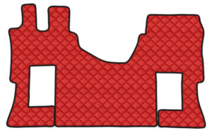 Tappeto unico in Skeentex - Rosso - compatibile per Mercedes Actros MP4 (09/11>09/19) cabina larga, no tunnel, sedile pass. pneumatico - Mercedes Actros MP5 (10/19>) cabina larga, no tunnel, sedile pass. pneumatico