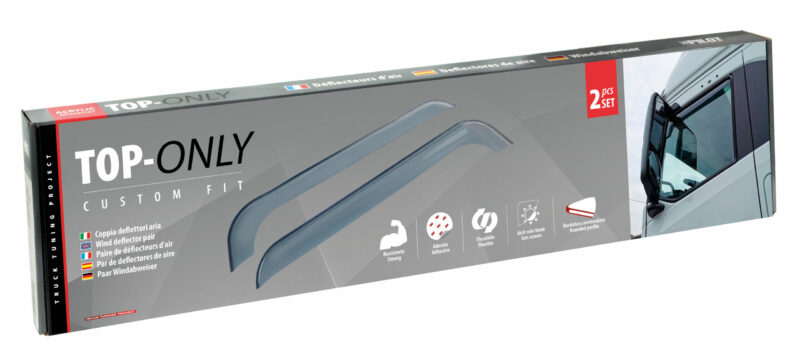 Top-Only, deflettori aria su misura, in acrilico - compatibile per Scania R Serie 7 - New Generation (11/16>) - Scania S Serie 7 - New Generation (11/16>) - Scania G Serie 7 - New Generation (01/18>) - Scania L Serie 7 - New Generation (01/18>) - Scania P Serie 7 - New Generation (01/18>) - Scania XT Serie 7 - New Generation (01/18>) - immagine 3