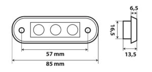Luce ingombro a 3 Led, montaggio ad incasso, 9/32V - Verde - immagine 4