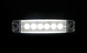 Luce ingombro a 6 Led, montaggio in superficie,12/24V - Bianco - immagine 2