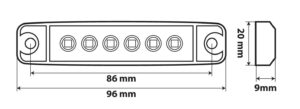 Luce ingombro a 6 Led, montaggio in superficie,12/24V - Arancio - immagine 4