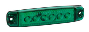 Luce ingombro a 6 Led, montaggio in superficie,12/24V - Verde