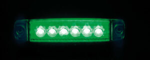 Luce ingombro a 6 Led, montaggio in superficie,12/24V - Verde - immagine 2