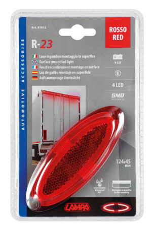 Luce ingombro a 4 led, montaggio in superficie, 12/24V - Rosso - immagine 5