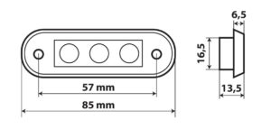 Set 20 pz, luce ingombro a 3 Led, montaggio ad incasso, 9/32V - Bianco - immagine 4