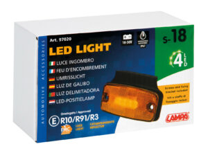 Luce ingombro con catarifrangente e staffa, 10/30V - 4 Led - Arancio - immagine 3