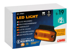 Luce ingombro con catarifrangente e staffa, 10/30V - 2 Led - Arancio - immagine 3