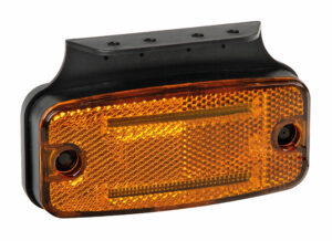 Luce ingombro con catarifrangente e staffa, 10/30V - 2 Led - Arancio