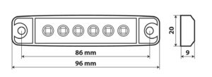 Set 20 pz, luce ingombro a 6 Led, montaggio in superficie, 12/24V - Bianco - immagine 2