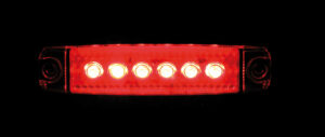 Set 20 pz, luce ingombro a 6 Led, montaggio in superficie, 12/24V - Rosso - immagine 2