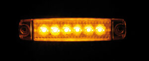 Set 20 pz, luce ingombro a 6 Led, montaggio in superficie, 12/24V - Arancio - immagine 2